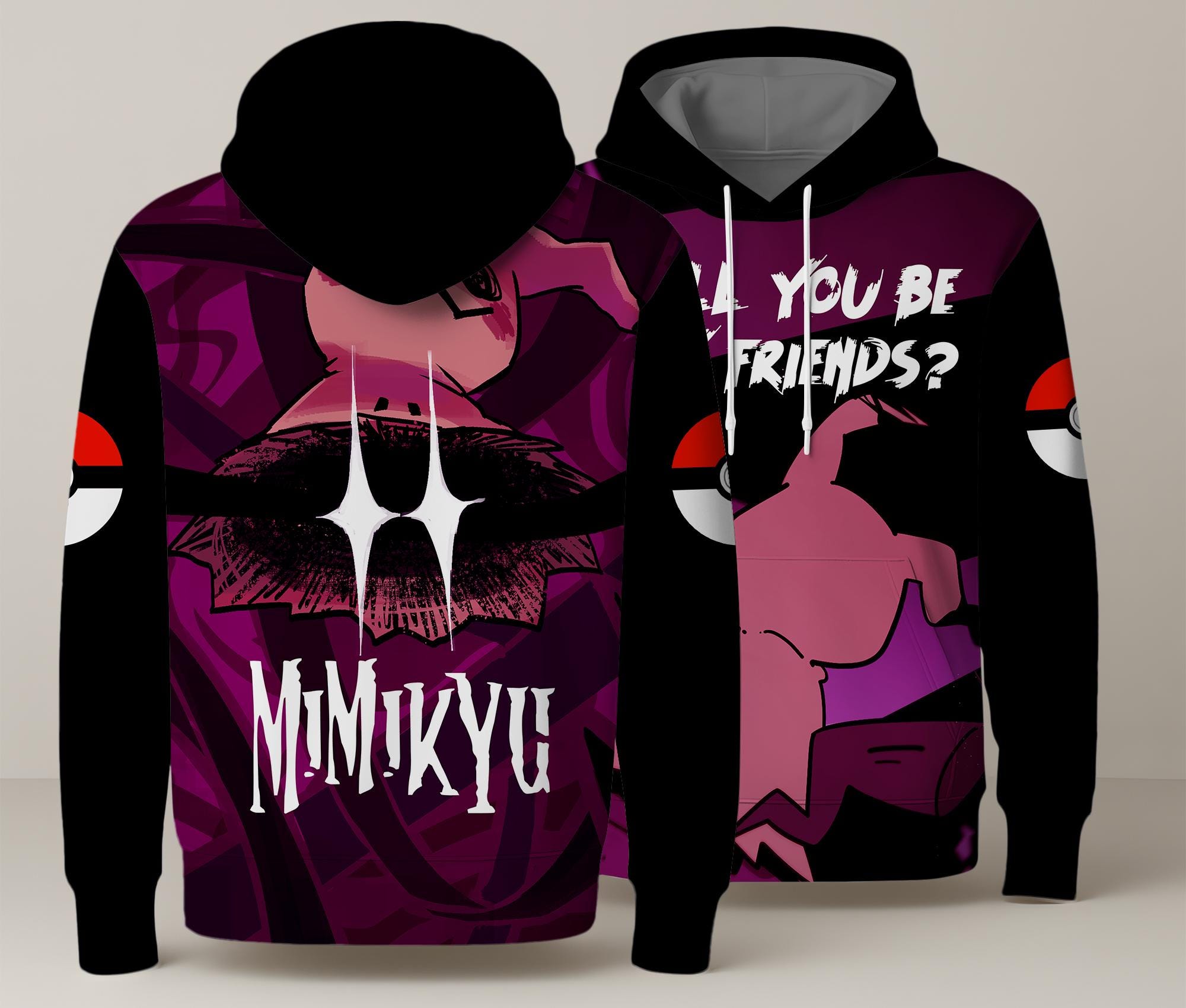 Discover Mimikyu Hoodie, Cute Unisex Anime Graphic, Kawaii Trendy Crewneck
