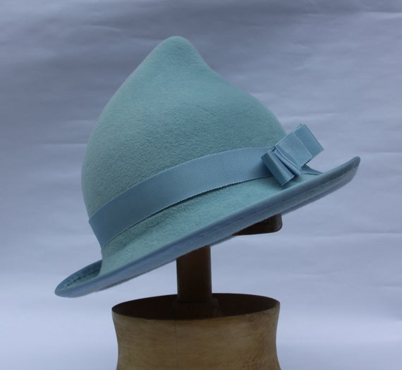 Azul Elfo Fleur Bruja Sombrero Millinery Halloween Traje Primavera
