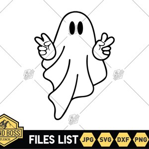 Cute Ghost Svg | Halloween Svg | Ghost File For Cricut | Cute Ghost Halloween Svg | Spooky Svg | Funny Ghost Svg Outline | Retro Ghost Svg