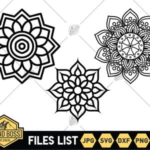 Mandala SVG-Bundle | Mandala Blume | Mandala Laserschnitt | Mandala für Cricut | Mandala Clipart | Mandala-Design | Blumen-Mandala-Svg