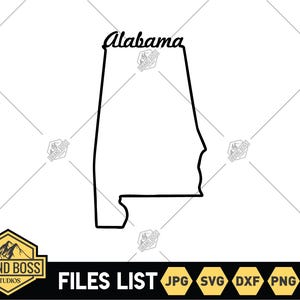 Alabama overzicht SVG-bestanden | Vectorbestanden Verenigde Staten van Amerika | Alabama gesneden bestanden | Alabamavector | Illustraties kaart Alabama | Alabama png
