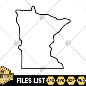 Minnesota Outline SVG Files | Minnesota Map Clip Art | Minnesota Cut Files | United States of America Vector Files | Minnesota Vector | PNG