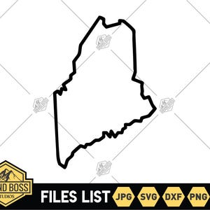 Maine Outline SVG Files | Maine Map Clip Art | Maine Cut Files | United States of America Vector Files | Maine Vector | Maine Png | Eps