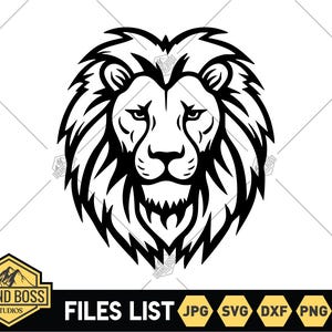Lions Svg | Lion King Png | Lion Head Vector | Lion Face | Lion Clipart | Lion Silhouette Svg | Lion Sublimation | Animals Svg | Lion Png