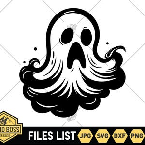 Ghost Svg | Halloween Svg | Ghost File For Cricut | Cute Ghost Halloween Svg | Spooky Svg | Funny Ghost Svg Outline | Retro Ghost Svg Png