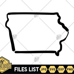Iowa Outline SVG Files | Iowa Map Clip Art | Iowa Cut Files | United States of America Vector Files | Iowa Vector | Iowa Svg | Iowa Png