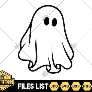 Cute Ghost Svg | Halloween Svg | Ghost File For Cricut | Cute Ghost Halloween Svg | Spooky Svg | Funny Ghost Svg Outline | Retro Ghost Svg