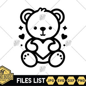 Teddy Bär geschnitten Datei | Eisbär geschnitten Datei | Bär Maskottchen SVG | Liebe Teddy Bär Gravur | Bär geschnitten Datei | Bären-Svg-Datei | Teddy Bären Clipart