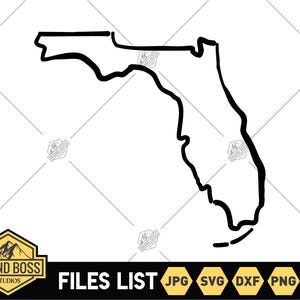 Florida overzicht SVG-bestanden |  Illustraties kaart Florida | Florida gesneden bestanden | Vectorbestanden Verenigde Staten van Amerika | Florida-vector | Florida png