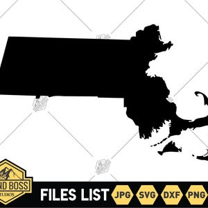 Massachusetts State SVG Files | MA Map Clip Art | Massachusetts Cut Files | United States of America Vector Files | Massachusetts Vector png