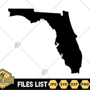 Florida vorm staat SVG-bestanden | Illustraties kaart Florida | Florida silhouet gesneden bestanden | Vectorbestanden Verenigde Staten van Amerika | Florida-vector