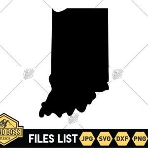 Indiana State Shape SVG Files | Indiana Map Clip Art | Indiana Silhouette Cut Files | United States of America Vector Files | Indiana Vector