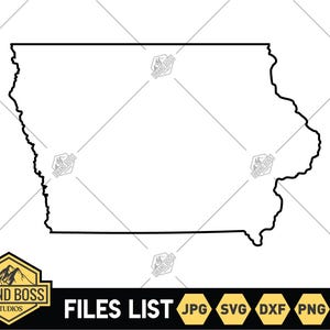 Iowa Outline SVG Files | Iowa Map Clip Art | Iowa Cut Files | United States of America Vector Files | Iowa Vector | Iowa Svg | Iowa Png
