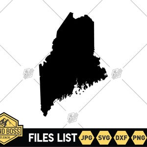 Maine State SVG Files | Maine Map Clip Art | Maine Silhouette Cut Files | United States of America Vector Files | Maine Vector | Maine Png
