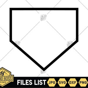 Baseball Home Plate SVG Files | Home Plate Monogram SVG Cut Files | Softball SVG | Baseball Plate Clip Art | Home Plate Outline dxf,png,eps