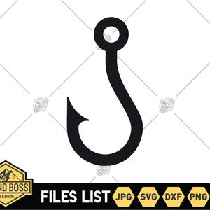 Fish Hook Svg File | Fish Hook Png | Fishing Clip art | Cricut Cut Files | Instant Download | trout Fishing svg | Fishing Hook Vector