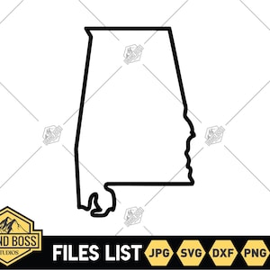 Alabama overzicht SVG-bestanden | Vectorbestanden Verenigde Staten van Amerika | Alabama gesneden bestanden | Alabamavector | Illustraties kaart Alabama | Alabama png