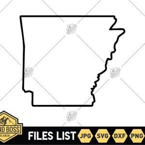 Arkansas overzicht SVG-bestanden | Arkansas gesneden bestanden | Vectorbestanden Verenigde Staten van Amerika | Arkansas-vector | Illustraties kaart Arkansas