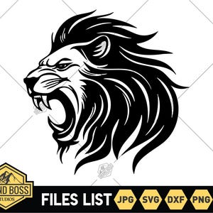 Lions Svg | Lion King Png | Lion Head Vector | Lion Face | Lion Clipart | Lion Silhouette Svg | Lion Sublimation | Animals Svg | Lion Png