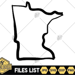 Minnesota Outline SVG Files | Minnesota Map Clip Art | Minnesota Cut Files | United States of America Vector Files | Minnesota Vector | PNG