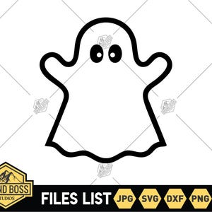 Cute Ghost Svg | Halloween Svg | Ghost File For Cricut | Cute Ghost Halloween Svg | Spooky Svg | Funny Ghost Svg Outline | Retro Ghost Svg