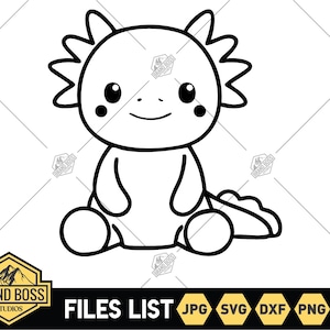 Lindo Axolotl Svg / Axolotl Outline Svg / Axolotl Layered Svg / Axolotl Camisa Svg / Happy Axolotl Svg / Axolotl Svg Archivos / Axolotl Clipart