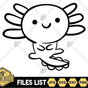 Lindo Axolotl Svg / Axolotl Outline Svg / Axolotl Layered Svg / Axolotl Camisa Svg / Happy Axolotl Svg / Axolotl Svg Archivos / Axolotl Clipart