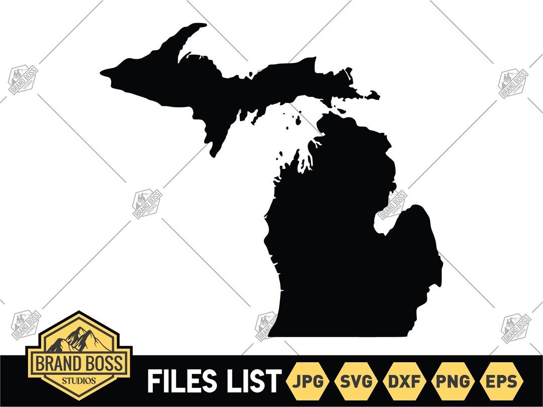 Michigan State SVG Files | Michigan Map Clip Art | Michigan Silhouette ...