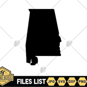 SVG-bestanden van de staat Alabama | Vectorbestanden Verenigde Staten van Amerika | Alabama gesneden bestanden | Alabamavector | Illustraties kaart Alabama | Alabama png