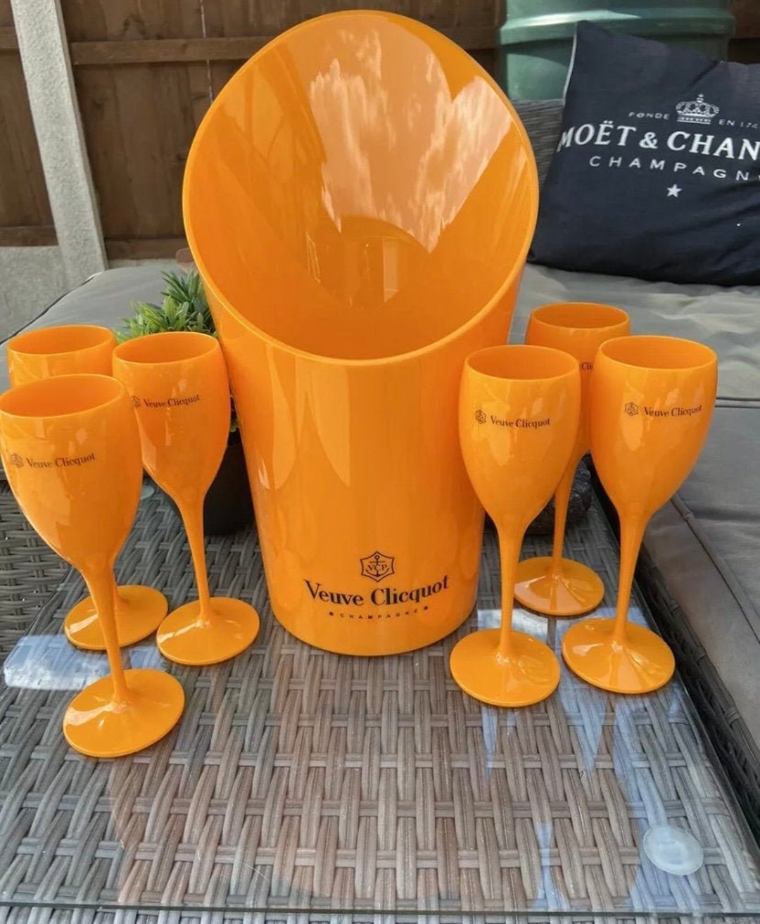 Veuve Clicquot Champagne Ice Bucket & Flutes Etsy