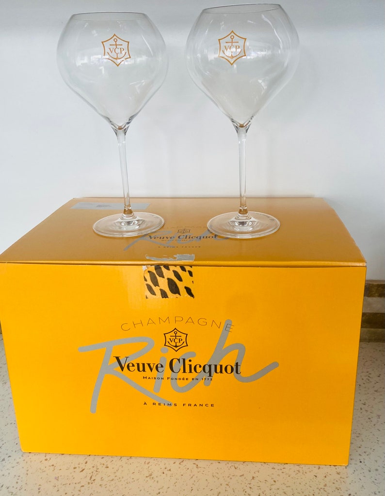 Veuve Clicquot Champagne Rare Rich Glasses X2 Etsy