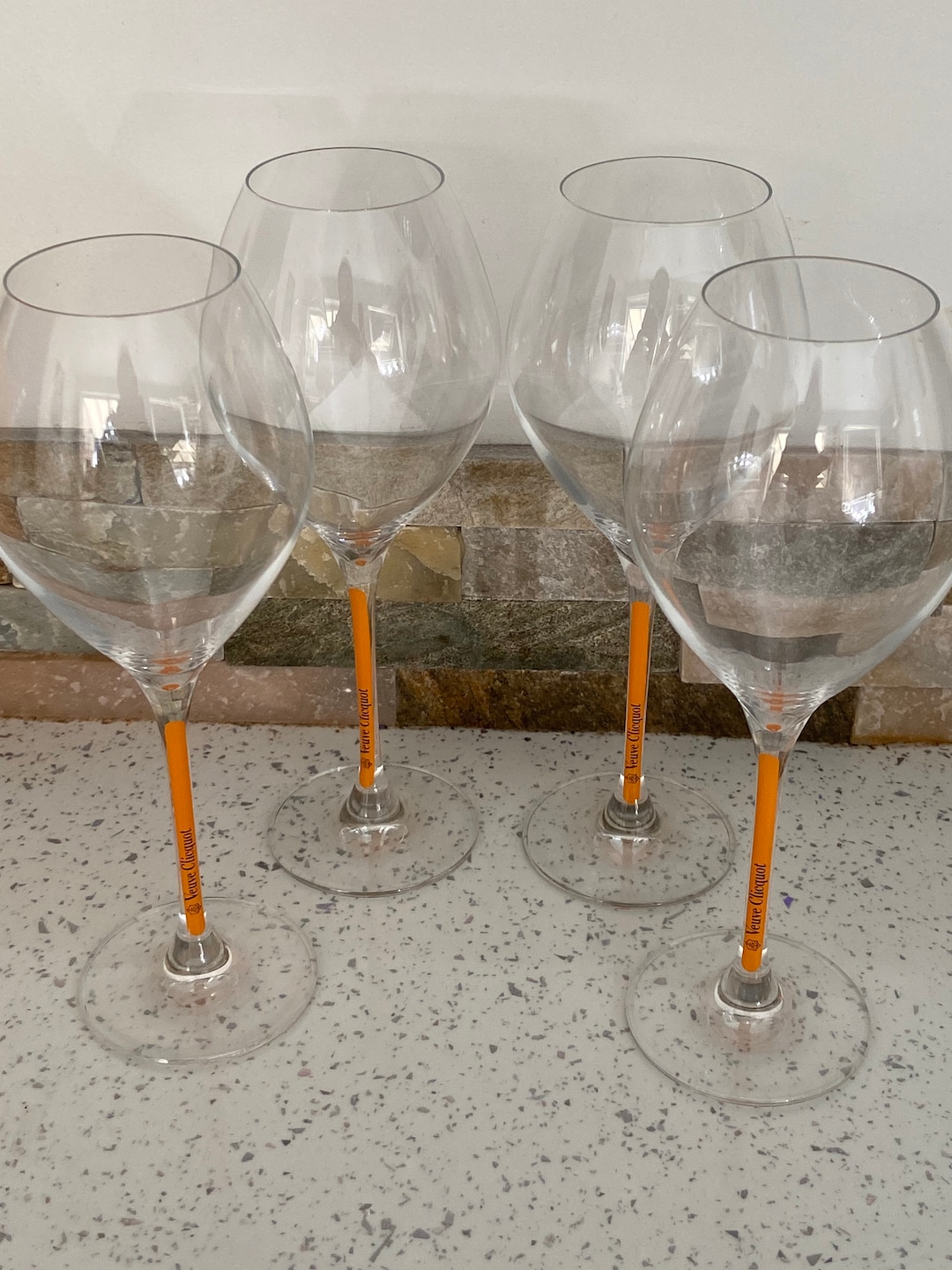 Veuve Clicquot Champagne Yellow Stem Glasses X6 Etsy