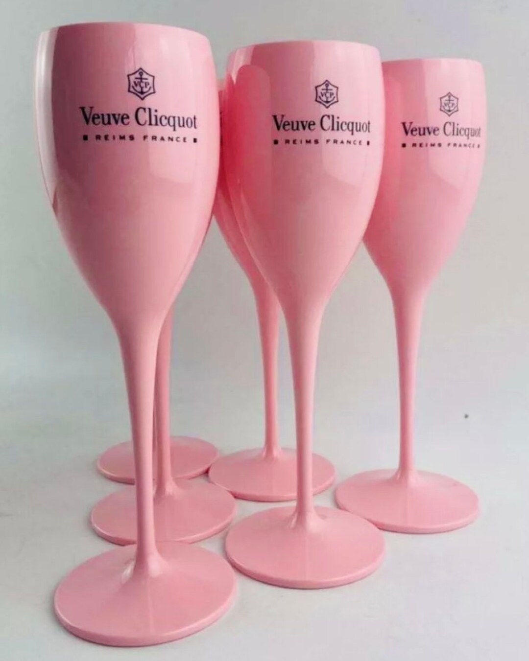 Veuve Clicquot Champagne Pink and Orange Acrylic Party Flutes x50