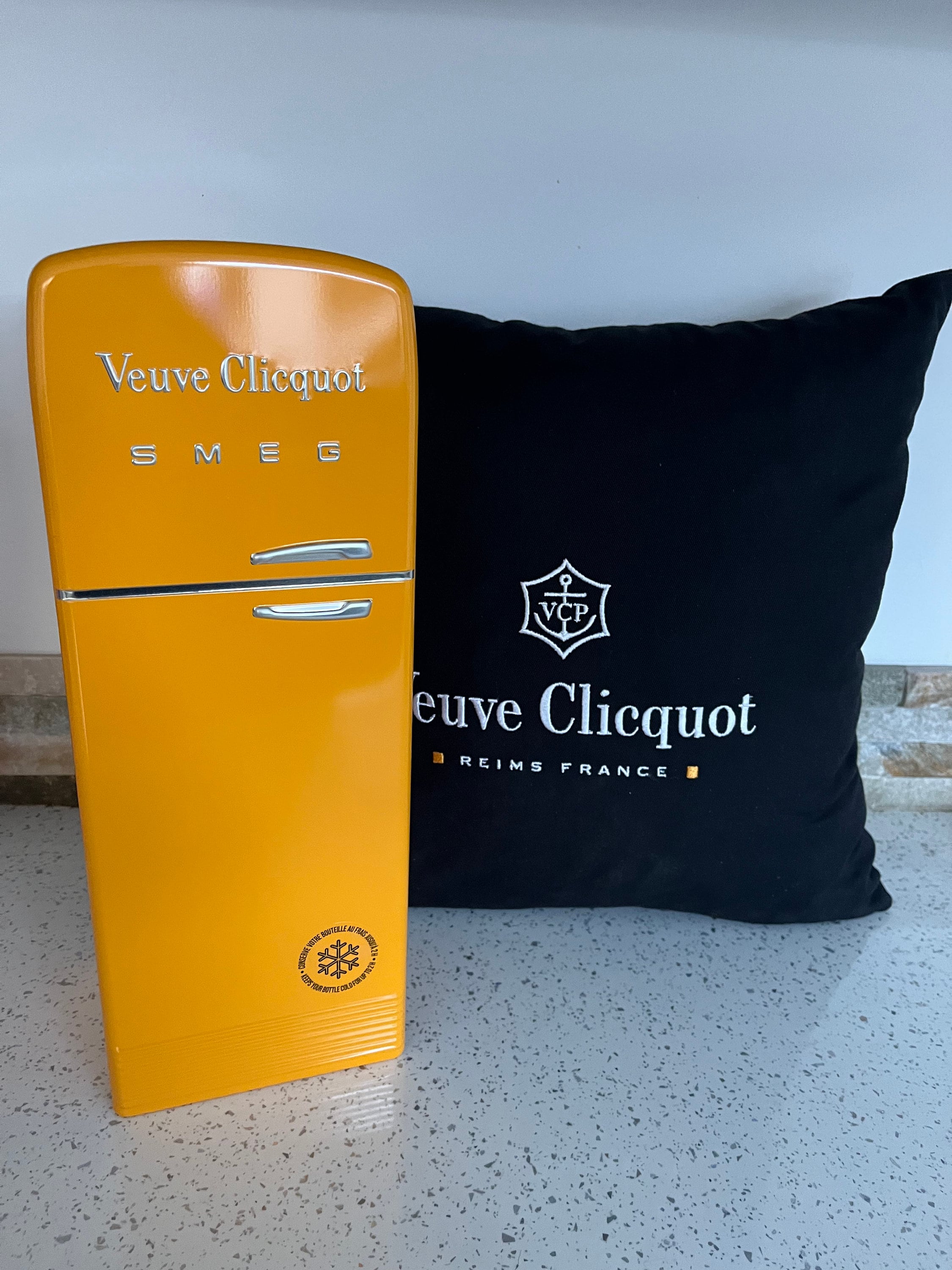 Veuve Clicquot Champagne Smeg Fridge Orange Bottle Cooler Case