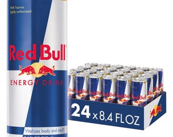 Bebida energética Red Bull, latas de 250 ml, taurina, vitaminas B, paquete de 24 latas