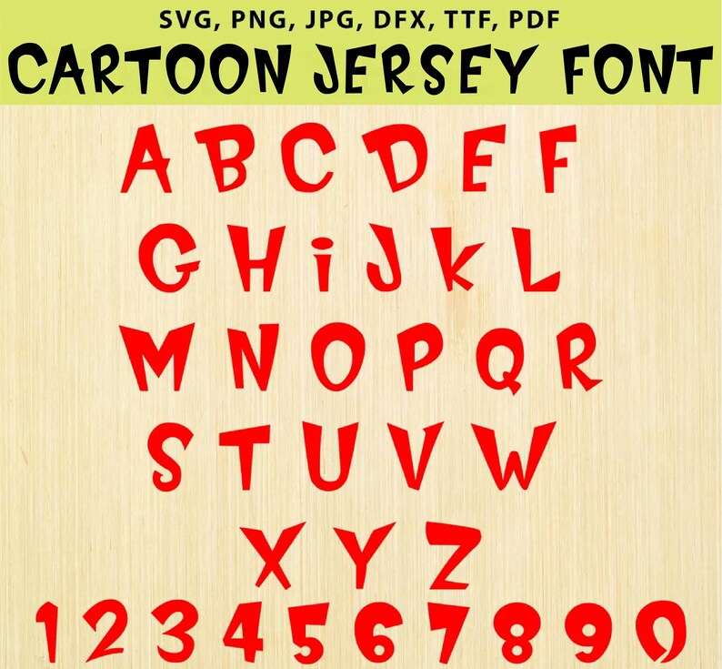 Jersey Font Svg Bundle, Cartoons Font SVG Bundle, Jersey Number ...