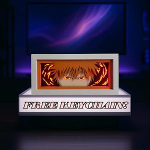 Bleich-LED-Leuchtkästen + KOSTENLOSER Anime-Schlüsselanhänger | Einzigartige Otaku Home Décor | Cooles Anime Geschenk für Sammler & Fans | Zurück zu Schule Weeb Geschenk