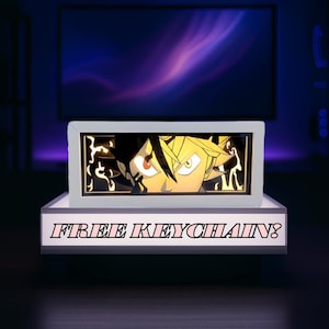 Schwarzer Klee - # 1 LED Light-Box - KOSTENLOSER passender Anime Schlüsselanhänger - Anime inspiriertes Nachtlicht - Anime Geschenk | Zurück zu Schulgeschenk
