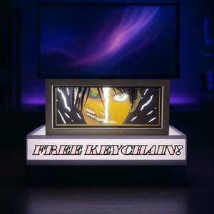 Attack on Titan LED-Leuchtkästen + KOSTENLOSER Anime-Schlüsselanhänger | Einzigartige Otaku Home Décor | Cooles Anime Geschenk für Sammler & Fans | Zurück in der Schule