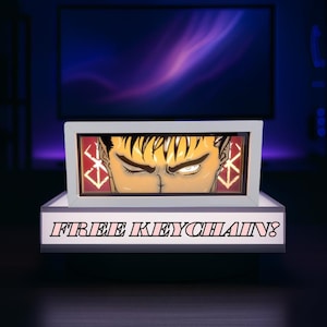 Beserk - # 1 LED Light-Box - KOSTENLOSER passender Anime Schlüsselanhänger - Anime inspiriertes Nachtlicht - Anime Geschenk | Zurück zu Schulgeschenk