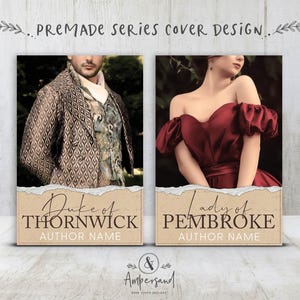 2 Buch Duologie Historische Romanze Serie Vorgefertigte Digitale eBook Buch Cover Design Regency Ära Ästhetik viktorianische Liebesgeschichte Herzog Lady