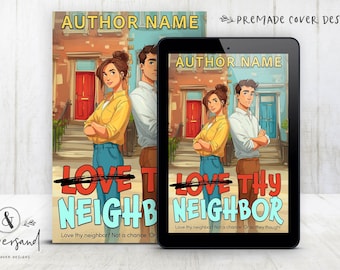 Portada de libro electrónico digital prediseñada Diseño de comedia romántica Amor Romance Enemigos a amantes Tropo Arte de portada Contemporáneo