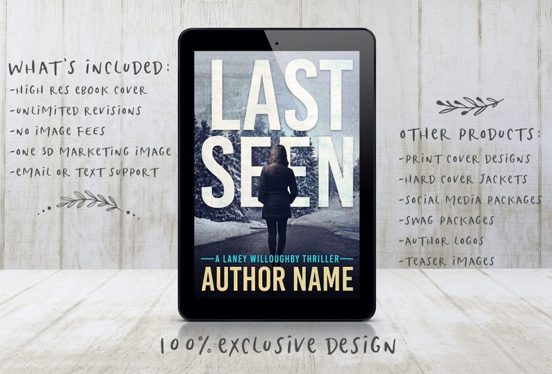 Premade Digital eBook Book Cover Design Last Seen Dark Thriller Suspense Murder Mystery New Adult Fiction image 2