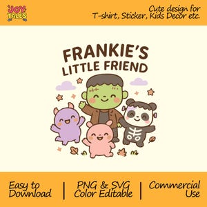 Amiguinho do Frankie SVG PNG – Design fofo para camisetas de bebê, adesivos, arte de parede e projetos Cricut