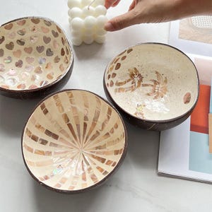 Handmade Coconut Seashell Decorative Bowl for Home and Living, Gift for her, For Nature lovers,Tropical Art, Garden Decoration