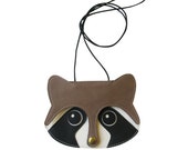 Mini Raccoon bag, Leather bag ,animal bag, Kids bag, Leather Purse, Leather wallet, children's bag