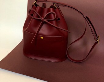Leather bucket bag Burgundy