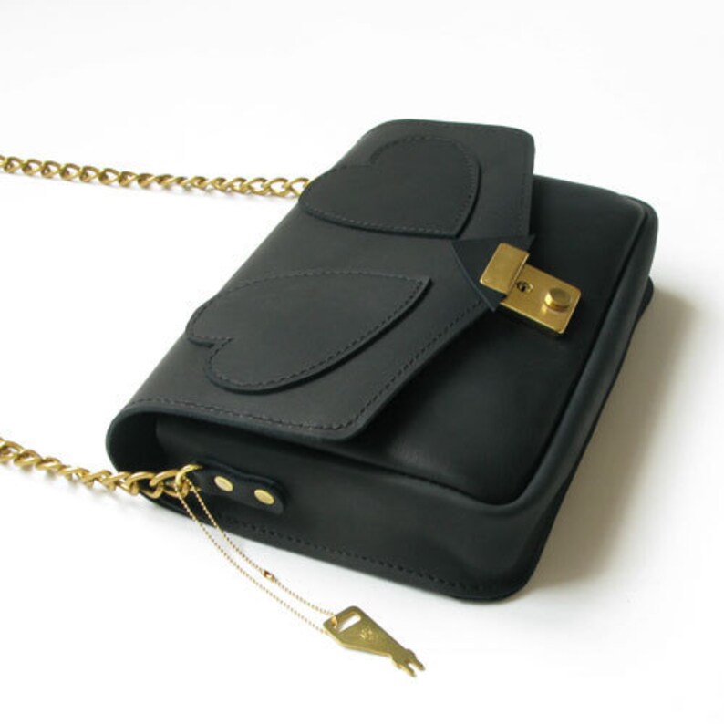 leather heart bag