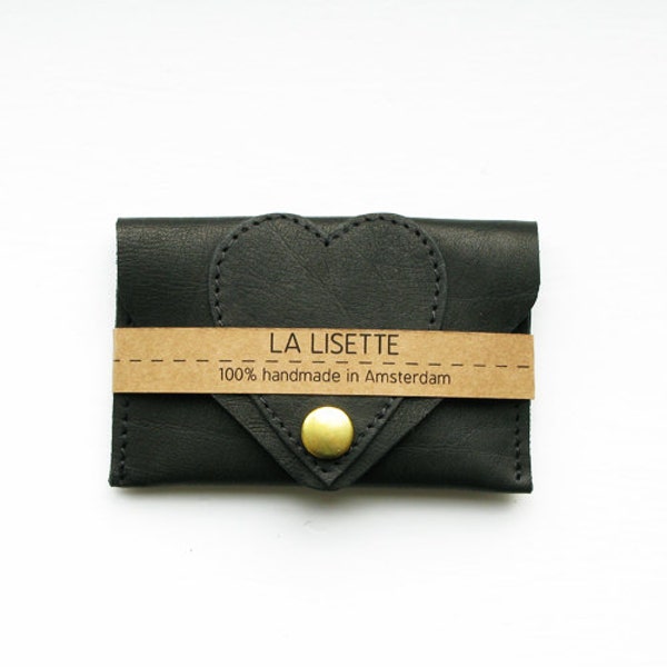 Kartenetui aus Leder schwarz, La Lisette Ledergeldbörse