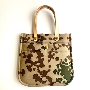 Sac fourre-tout en coton sable à motif camouflage, mini fourre-tout rembourré pour femme, cadeau pour son anniversaire